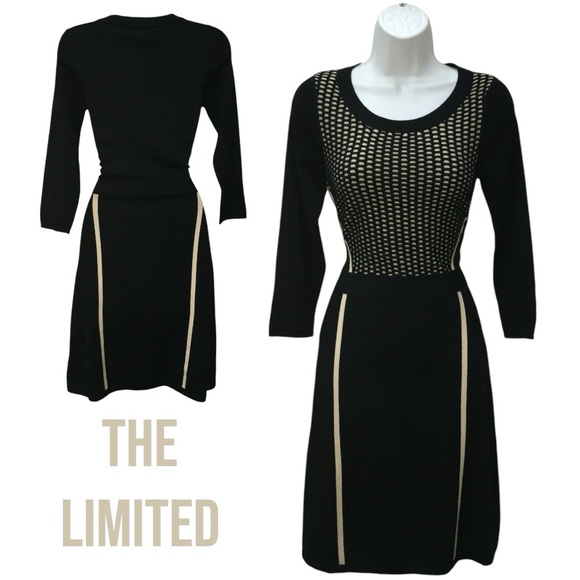 The Limited Dresses & Skirts - NWT Limited Black & Beige Lightweight Sweater Dress - Women’s Small